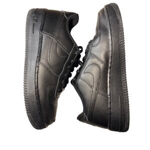 Nike Air Force 1 Low Youth Black Leather Sneakers Size 6.5Y 8.5 women's